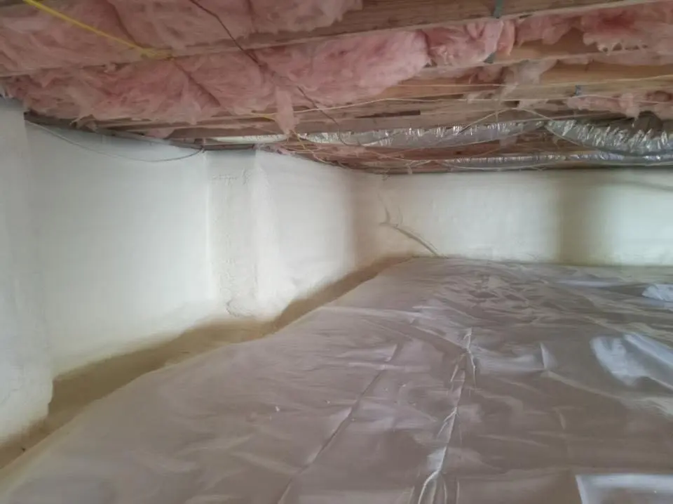 Crawl space encapsulation with closed-cell spray foam for Flat Roof Repair in Elmsford